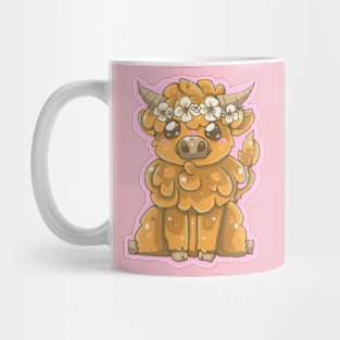 Highland Cow with Flowers! Mug